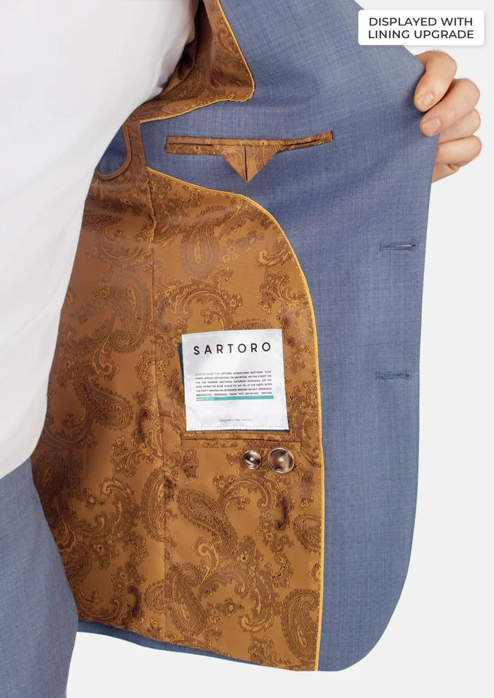 Bryant Vista Blue Sharkskin Suit - SARTORO