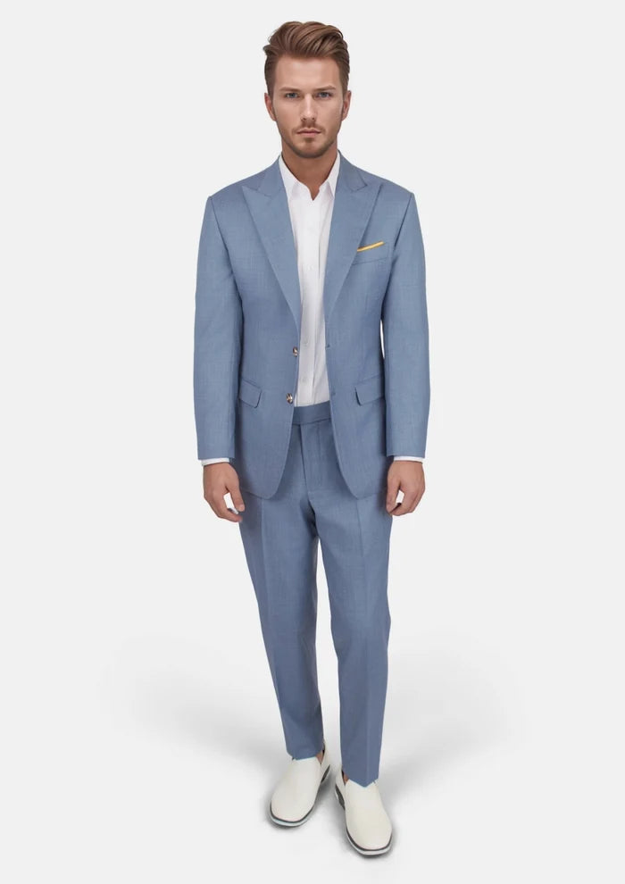 Bryant Vista Blue Sharkskin Suit - SARTORO
