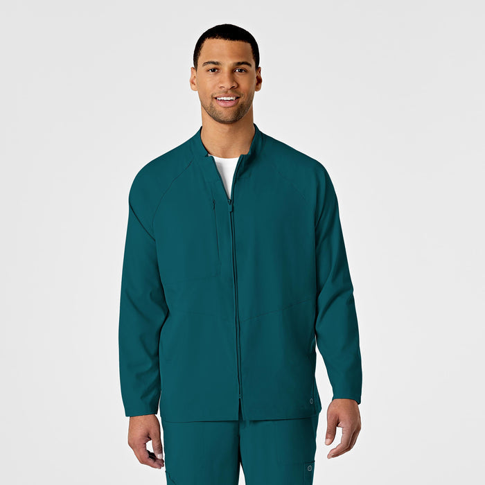 W123 Mens Zip Front Warm Up Scrub Jacket