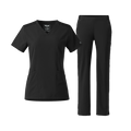 W123 Women's V-Neck and Cargo Pant Scrub Set