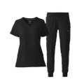 W123 Women's V-Neck and Jogger Scrub Set