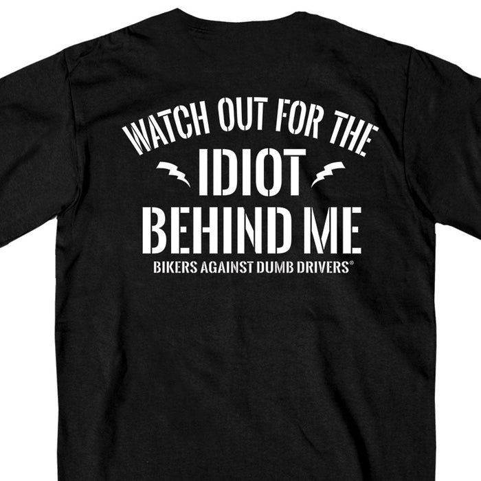 Watch Out Behind Me Shirt: Description
A heavyweight 100% cotton printed t-shirt in the color black with the text "Bikers Aga