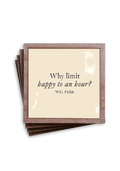 Why Limit Happy Copper & Glass Coasters, Set of 4 - Ben's Garden