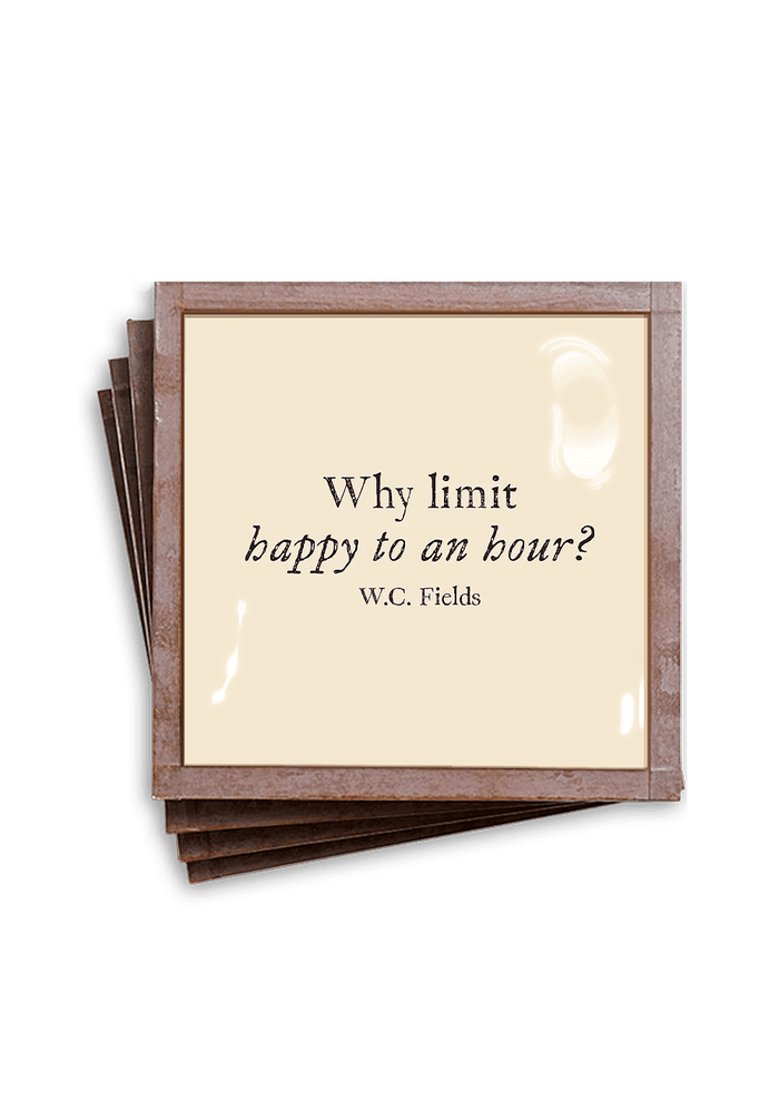 Why Limit Happy Copper & Glass Coasters, Set of 4 - Ben's Garden