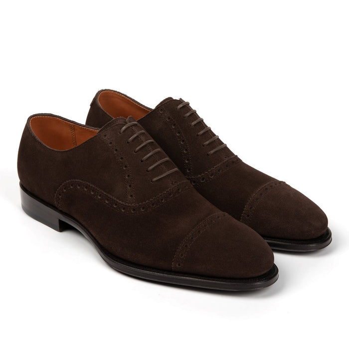 Windsor Brogue Cap - Toe // Tobacco Velvet Brown Suede - SARTORO
