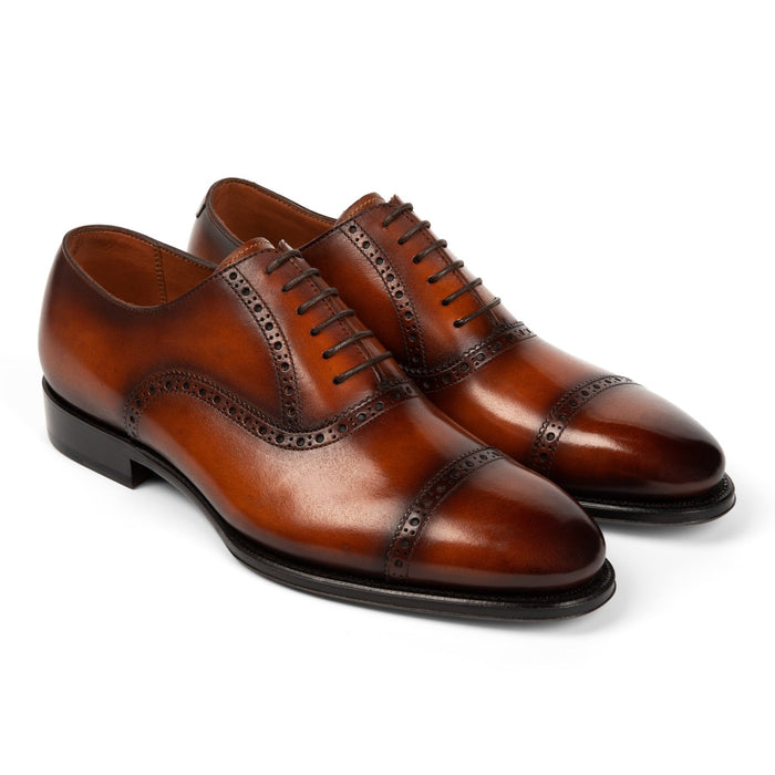 Windsor Brogue Cap - Toe // Vintage Amber Tan - SARTORO