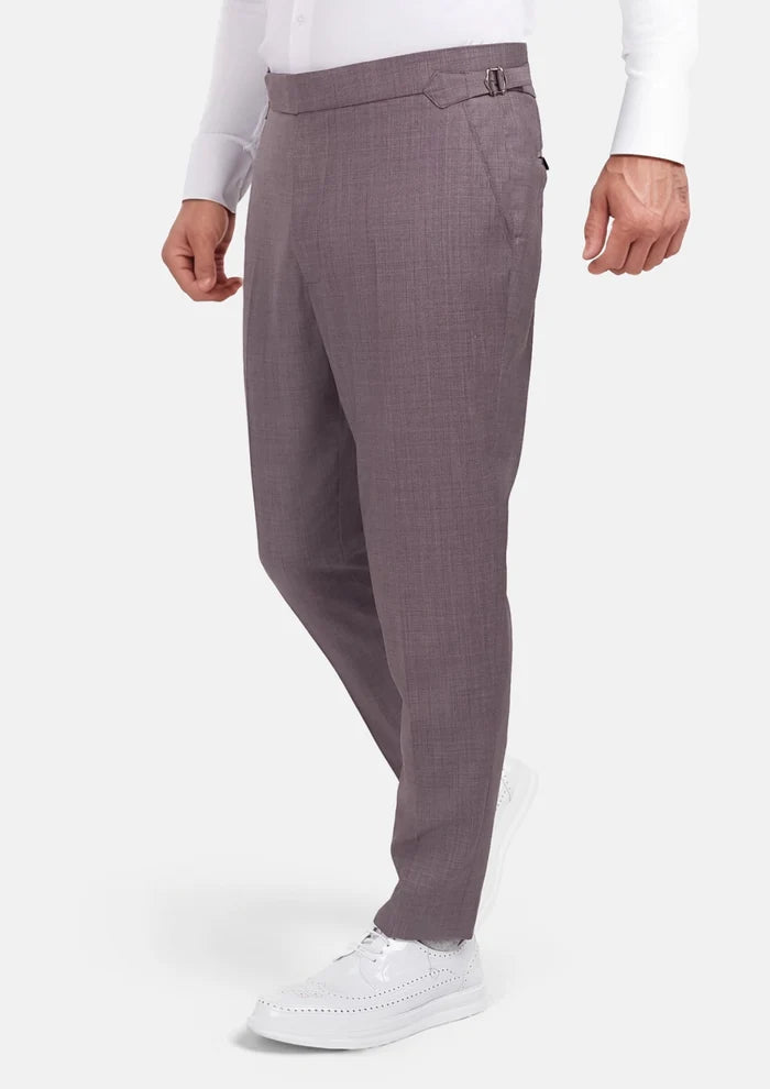 Wisteria Lilac Sharkskin Pants - SARTORO