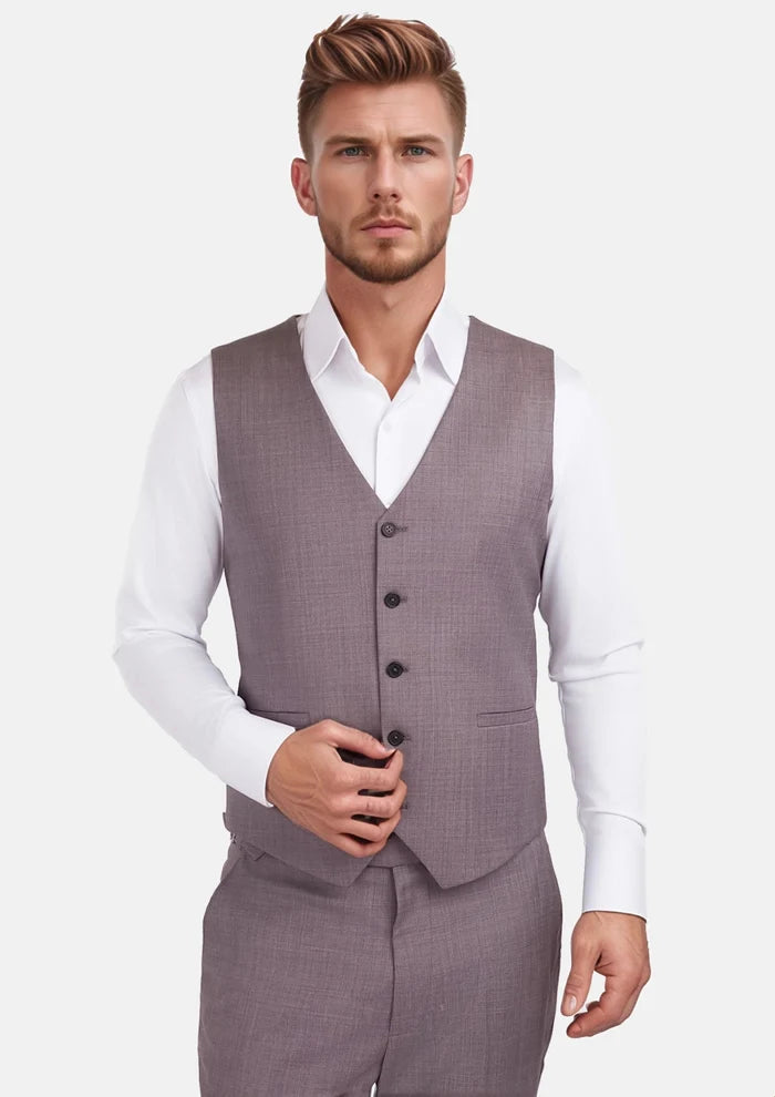 Wisteria Lilac Sharkskin Vest - SARTORO