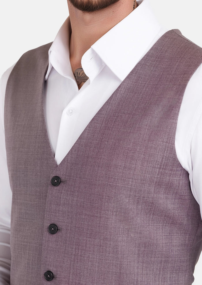 Wisteria Lilac Sharkskin Vest - SARTORO