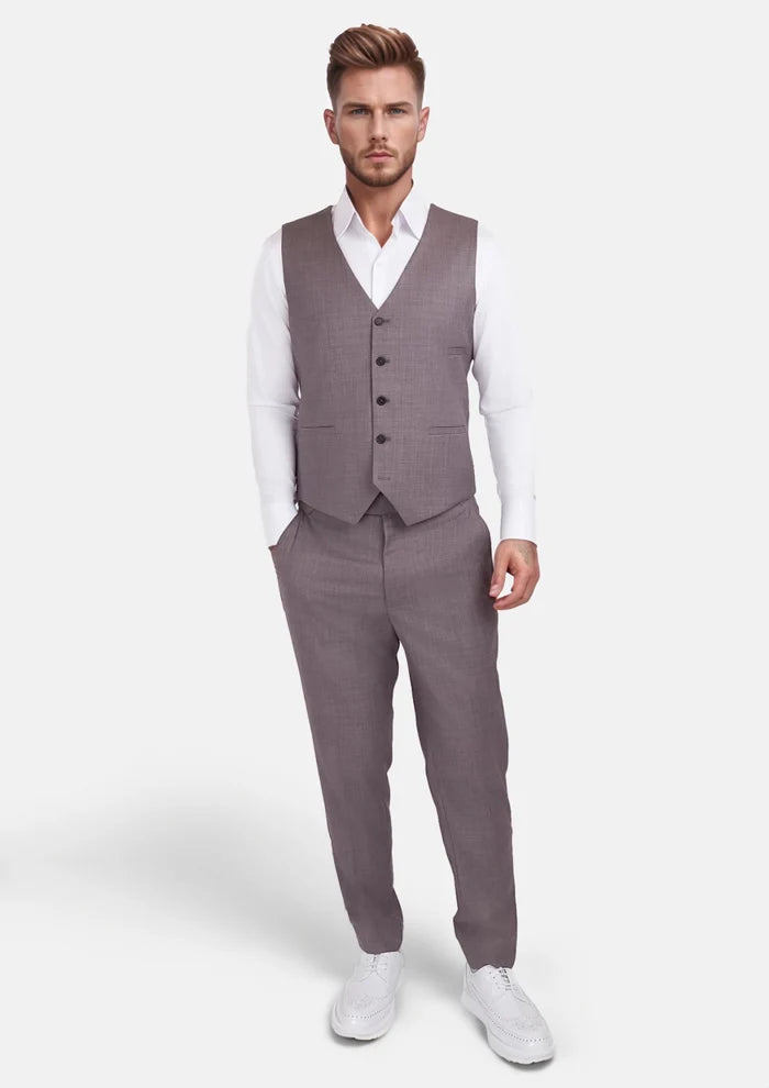 Wisteria Lilac Sharkskin Vest - SARTORO