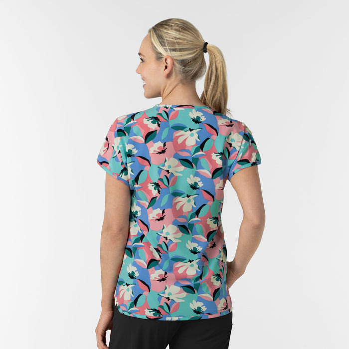 Women's Dolman Print Scrub Top - Oceanic Odyssey back