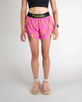 Women's Hot Pink Bolts 4" Split Running Shorts
