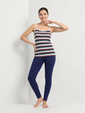 Women's Pink Multicolor Striped Jersey Cotton Camisole Soft Breathable Regular Fit