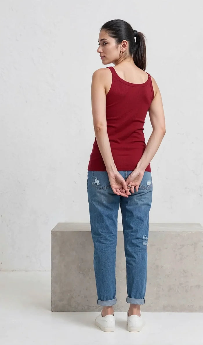Women’s Red Camisole Slim Fit