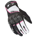 Women's Super Moto Black/ White / Pink: Features:

Goatskin leather and Stretch Span/Poly construction
Drum dyed goatskin lea