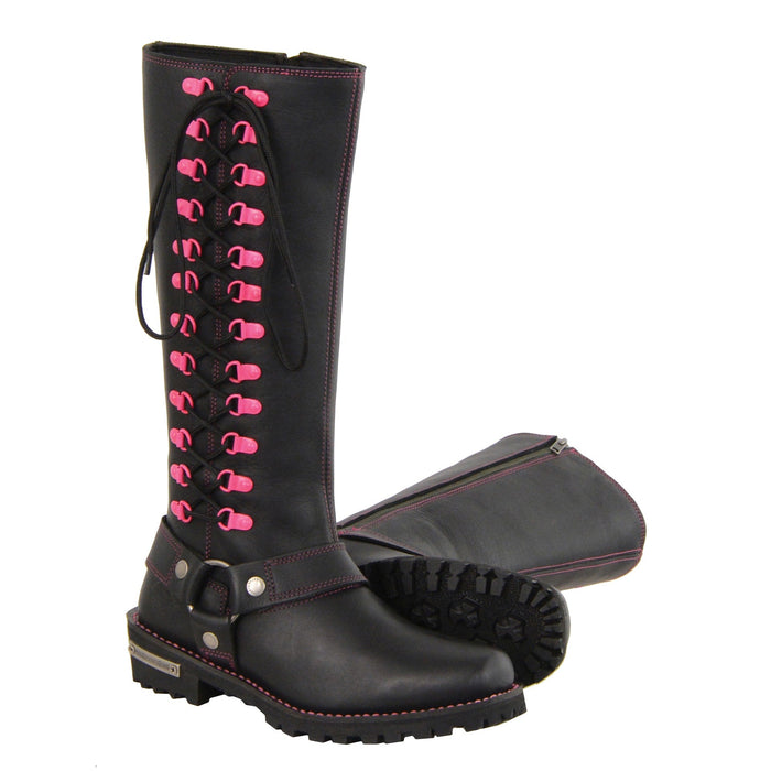 Women's Tall Boot With Pink Eyelets: Features:

Full Grain Premium 2