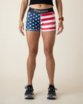 Women's USA Flag 3" Compression Running Shorts
