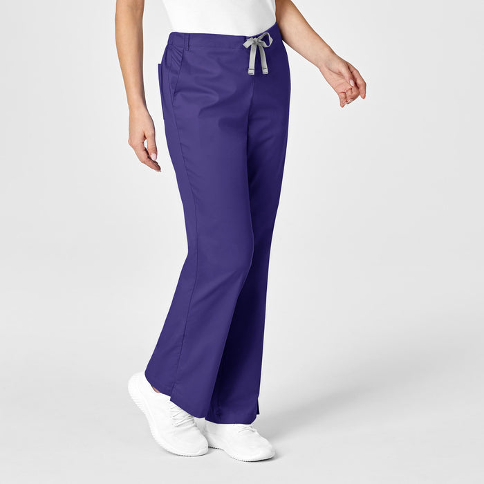 WonderWORK Women's Flare Leg Scrub Pant Grape side view