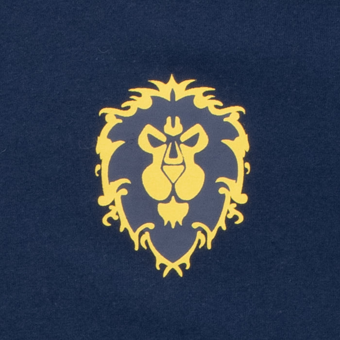 World of Warcraft Alliance Logo Women's Blue Long Sleeve T-Shirt - Close Up View