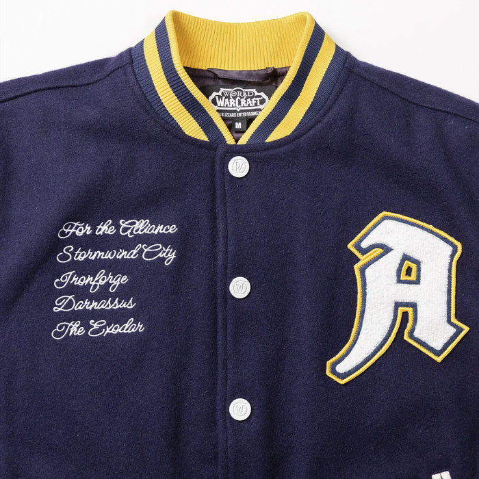 World of Warcraft Alliance Varsity Jacket - Front Details View