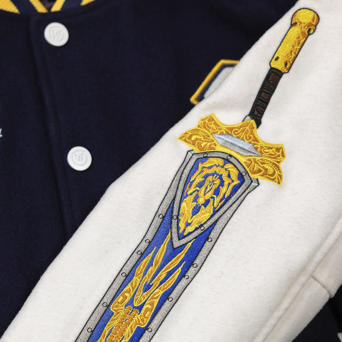 World of Warcraft Alliance Varsity Jacket - Sleeve Embroidery Detail