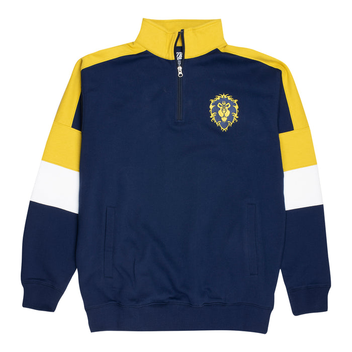 World of Warcraft Alliance Blue 1/4 Zip Logo Sweatshirt - Front View