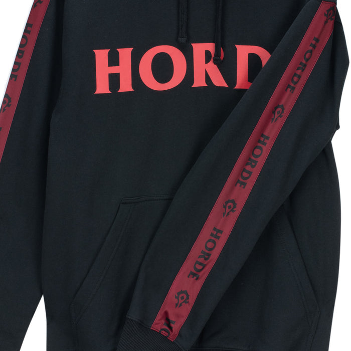 World of Warcraft Horde Strength Black Pullover Hoodie - Close Up View