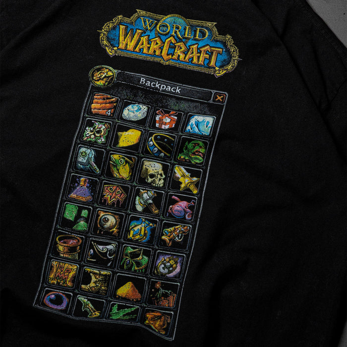 World of Warcraft How Big is Your Sack Black T-Shirt - Back View Close Up