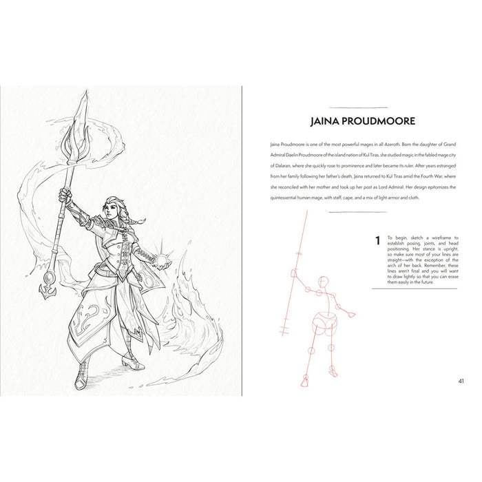 World of Warcraft: How to Draw Heroes & Villains Book - Jaina Proudmoore Page View