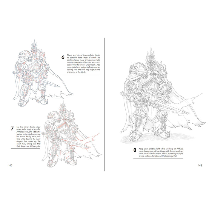 World of Warcraft: How to Draw Heroes & Villains Book - Lich King Page View