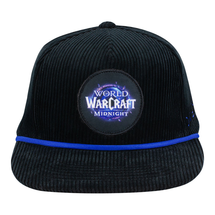 World of Warcraft: Midnight Logo Black Corduroy Snapback Hat - Front View