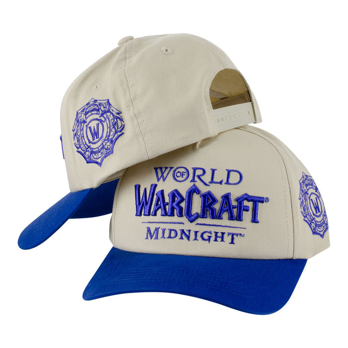 World of Warcraft Midnight Snapback Hat - Stylized View Front and Side View