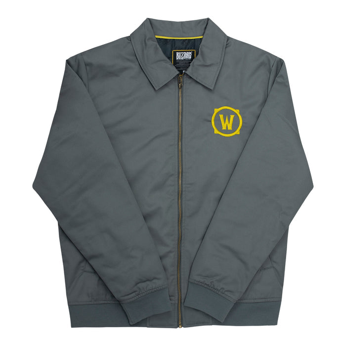 World of Warcraft Grey Zip-Up Work Jacket - Front View