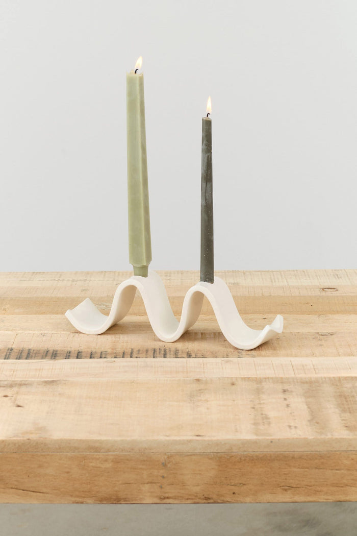 Virginia Sin Home Candle Holders Wyn Candelabra Cream / 10.5"L X 2.5"W X 3"H
