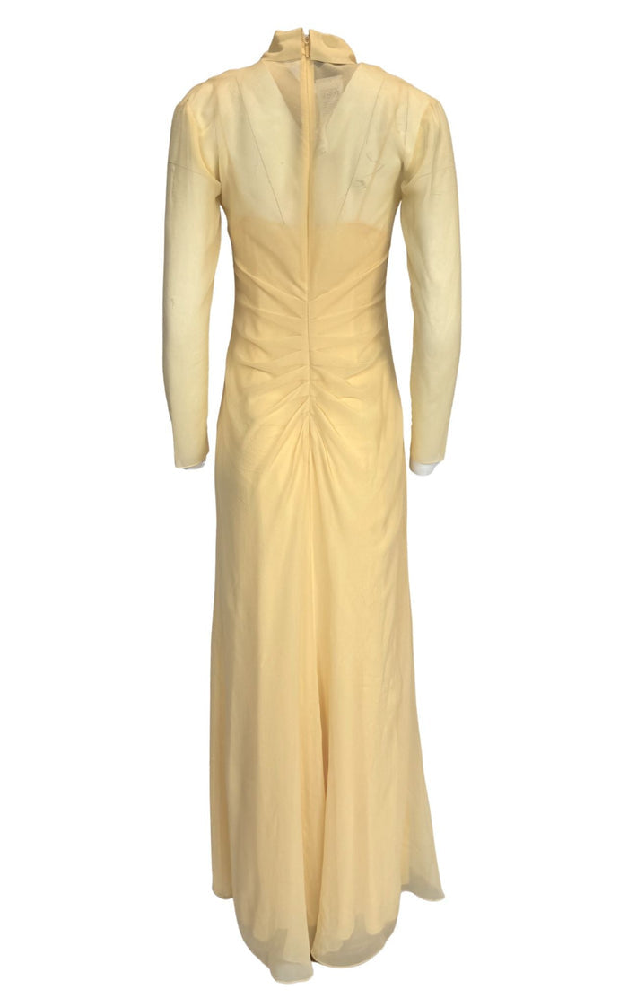 Gucci Yellow Silk Maxi Shirt Dress - Runway Catalog