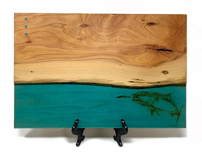 Yellowtail Surface Tension Wood Serving Board 11x17"