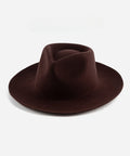 A dark cherry colored fedora hat on a white background #color_dark cherry
