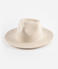 A mix ivory colored fedora hat on a plain background #color_mix ivory