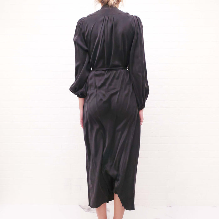 ZIMMERMANN BLACK SILK BILLOW DRESS - SIZE 0 (SIZE US 4)