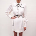 ZIMMERMANN CREAM SWING DRESS WITH CRYSTAL BUG DETAIL - SIZE 1 (SIZE US 6)