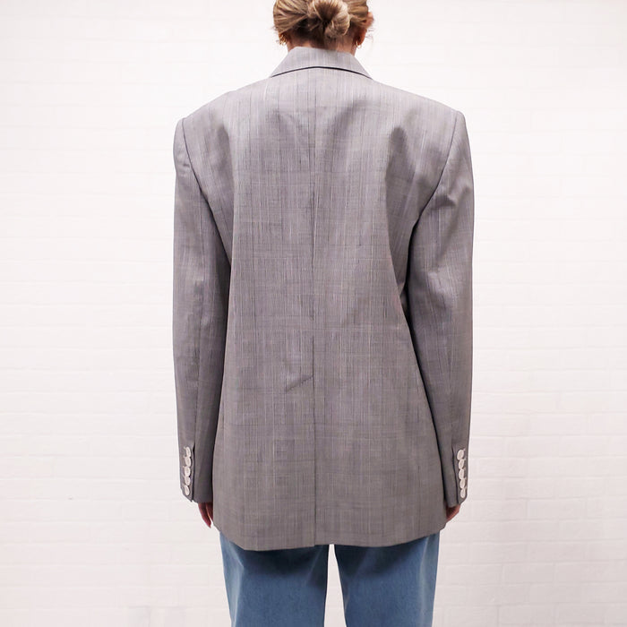 ZIMMERMANN GREY CHECKED OVERSIZED BLAZER - SIZE 3 (SIZE US 10)